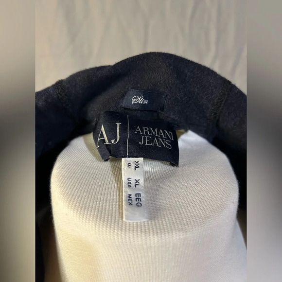 Armani Jeans Womens Cardigan Sweater Small Slim Button Hoodie Hood Blue - Picture 5 of 8